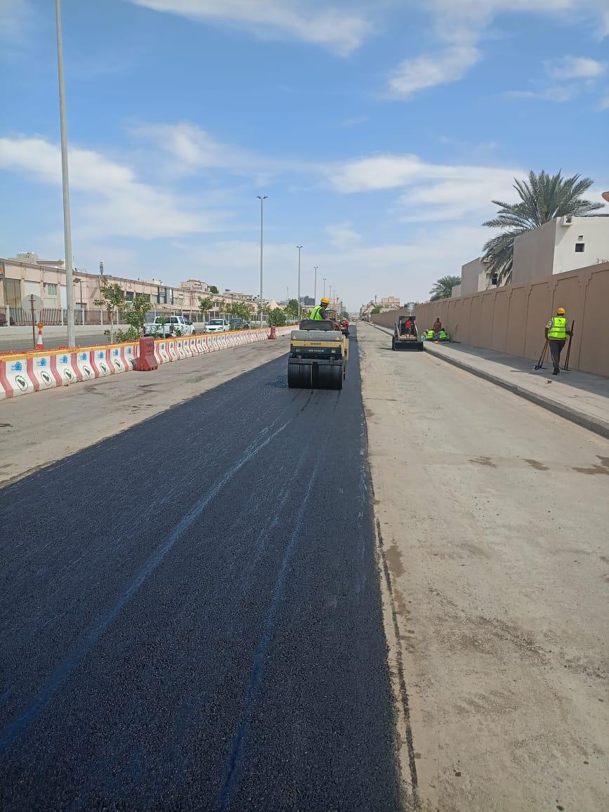 Road construction equipment at work site, Jeddah